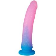 baseks Gradient Glitter Dildo Gross Blau mit Saugnapf 22,5 cm