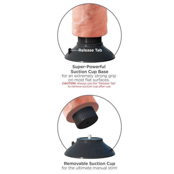 King Cock Realistischer Dildo-Vibrator mit Hoden 23 cm