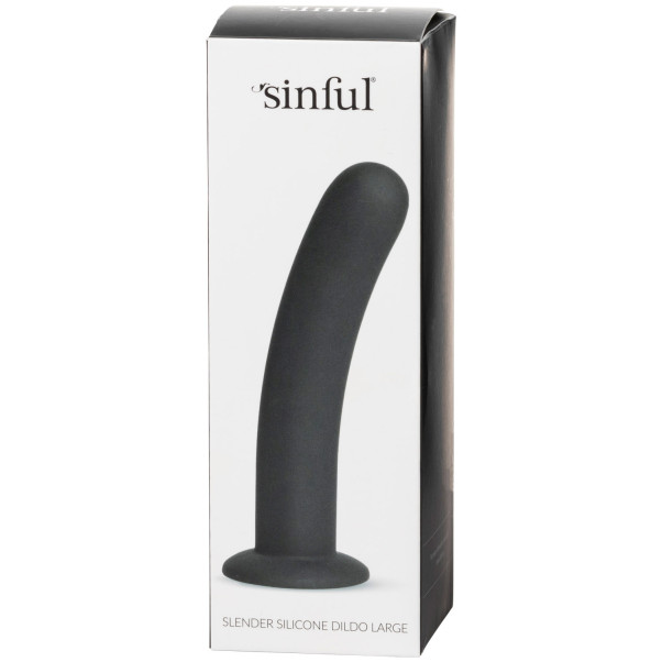 Sinful Slender Black Silikondildo Gross mit Saugnapf