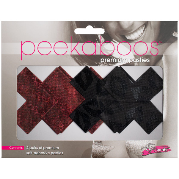 Peekaboos Brustwarzenaufkleber Rotes Kreuz 2er-Pack