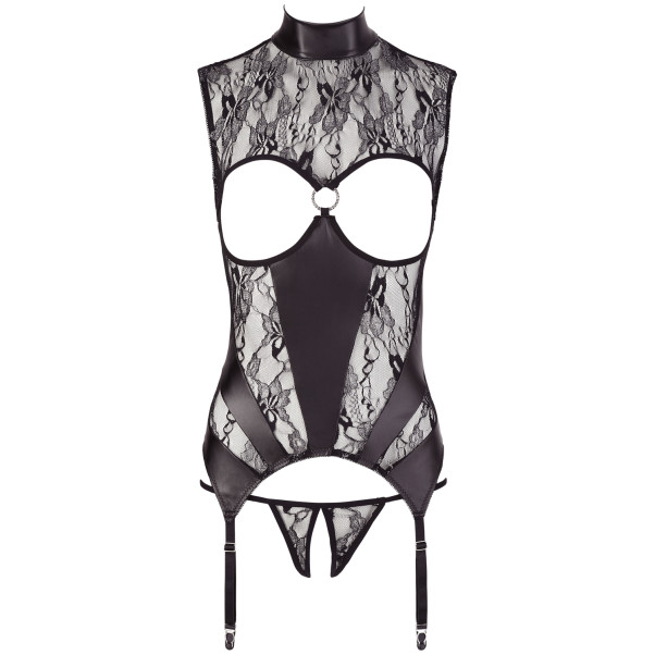 Abierta Fina Bodystocking mit Spitze und Strass