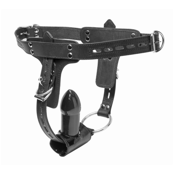 Strict Leather Premium Verschliessbares Geschirr mit Penisring und Analplug