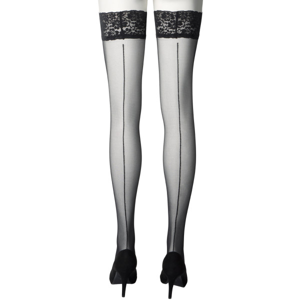 NORTIE Sage Halterlose Strümpfe mit Spitzensaum und Rücknaht