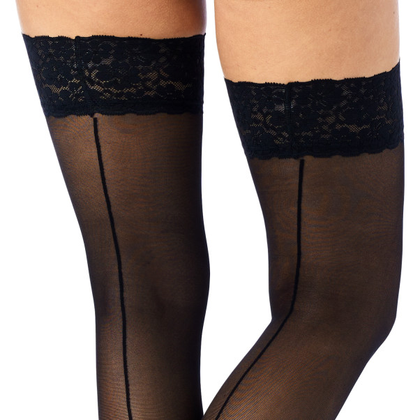 NORTIE Sage Halterlose Strümpfe mit Spitzensaum und Rücknaht