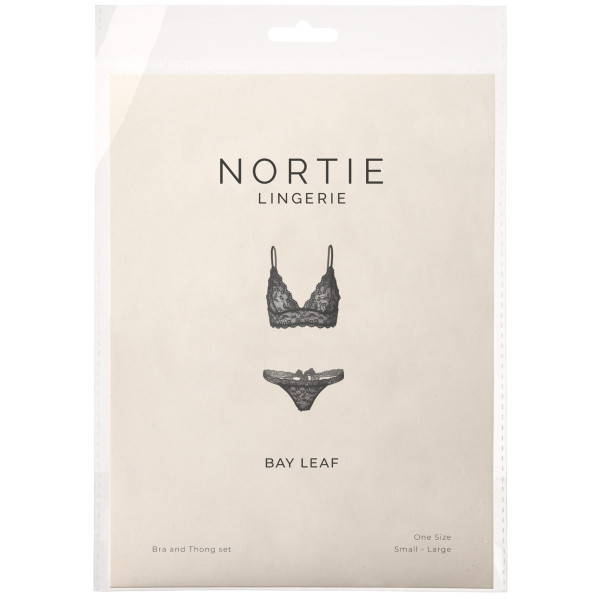 NORTIE Bay Leaf Schwarzes BH- und Tanga Set Schwarz