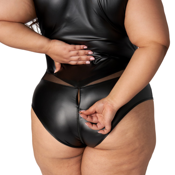 NORTIE Fetish Wetlook Schrittfreier Body Plus Size