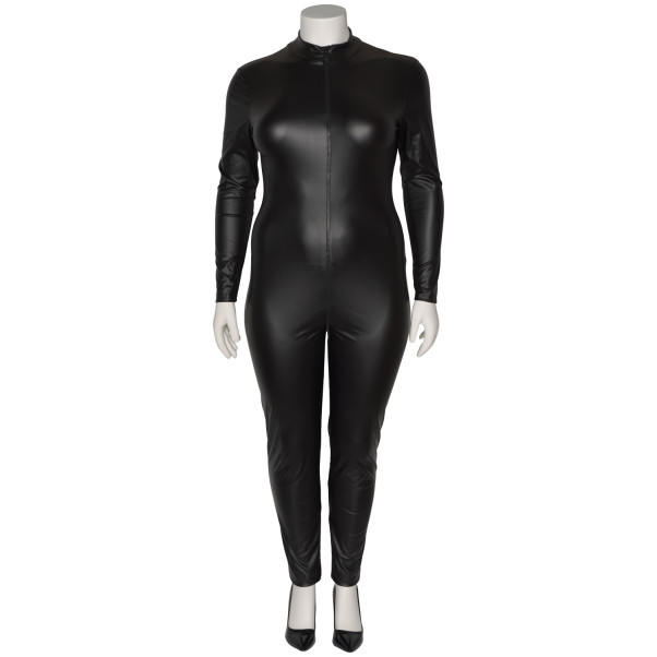 NORTIE Fetish Wetlook Schrittfreier Catsuit Plus Size