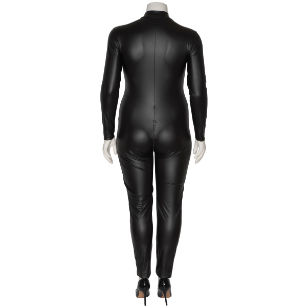 NORTIE Fetish Wetlook Schrittfreier Catsuit Plus Size