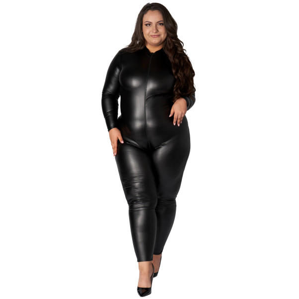NORTIE Fetish Wetlook Schrittfreier Catsuit Plus Size