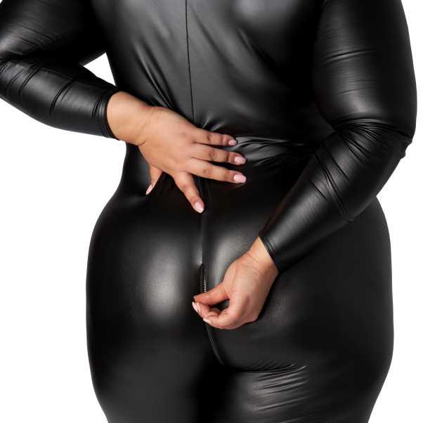 NORTIE Fetish Wetlook Schrittfreier Catsuit Plus Size