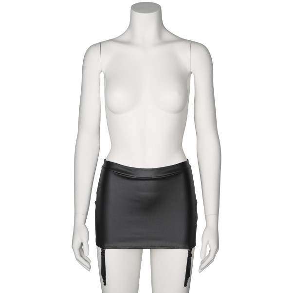 NORTIE Fetish Wetlook Kurzer Rock mit Strapsen