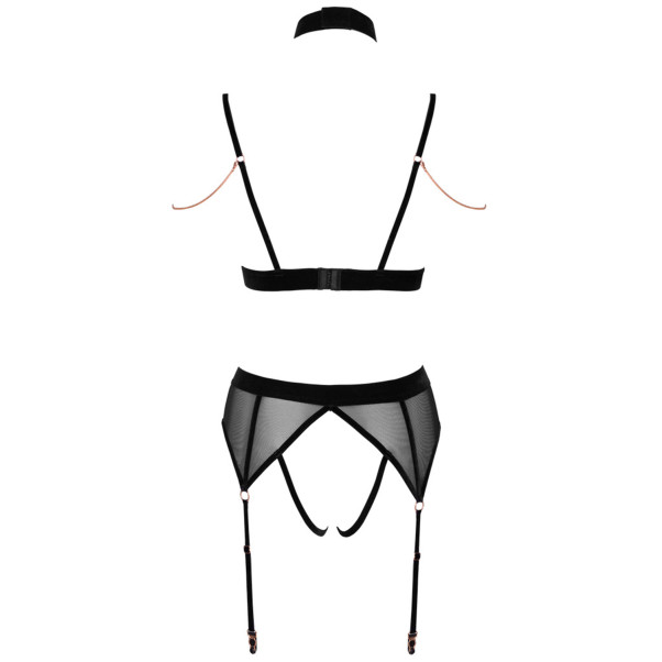 Abierta Fina Mesh Peekaboo BH-Set