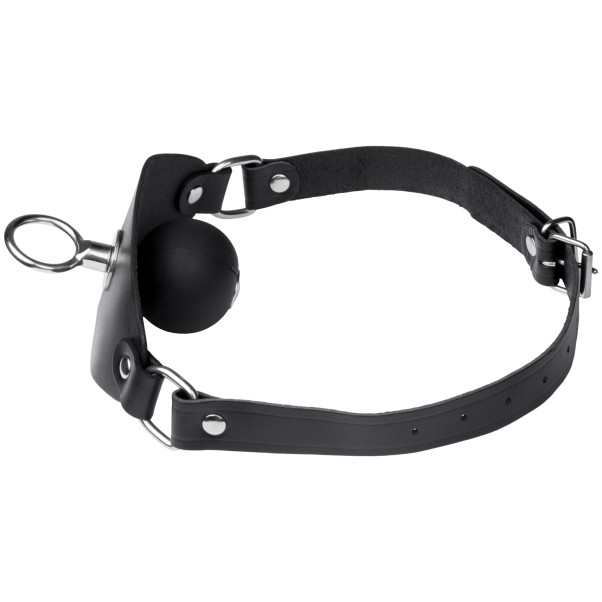 Black Label Super-Leder-Ballknebel mit O-Ring