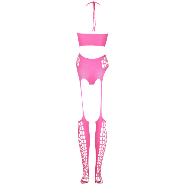 Ouch! Glow in The Dark Neonpinkes Crop Top and Stockings
