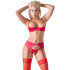 Cottelli Halbschalen-BH aus Seide und Strumpfhalter-Set Rot