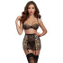 Dreamgirl Leopard Set aus BH und Strumpfhalter-Rock