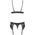 Obsessive Schwarzes Spitzenstrumpfhalter-Set