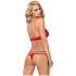 Obsessive Rotes Spitzen- und String-BH-Set
