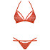 Obsessive Rotes Spitzen- und String-BH-Set