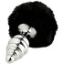 Alive BDSM Line Schwarzer Analplug Fluffy Twist aus Metall L