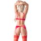 Cottelli Halbschalen-BH aus Seide und Strumpfhalter-Set Rot
