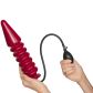 Mister B Inflatable Solid Ribbed Dildo - Red L