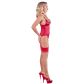 Abierta Fina Red Rhinestone Basque