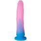 baseks Gradient Glitter Dildo Gross Blau mit Saugnapf 22,5 cm
