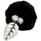 Alive BDSM Line Schwarzer Analplug Fluffy Twist aus Metall L