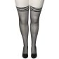 NORTIE Black Arrows Halterlose Strümpfe mit Naht Plus Size