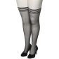 NORTIE Black Arrows Halterlose Strümpfe mit Naht Plus Size