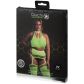 Ouch! Glow in The Dark Neongrünes Crop-Top mit Strümpfen Plus Size